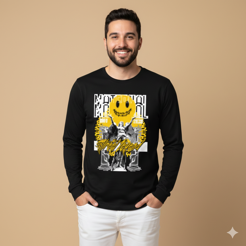 تيشيرت تصميم طباعة قطن بنقشة سميل