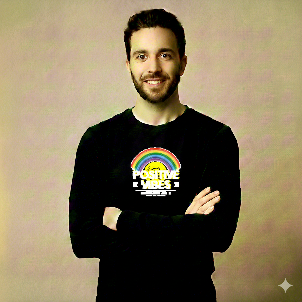 تيشيرت تصميم طباعة قطن بنقشة Positive Vibes