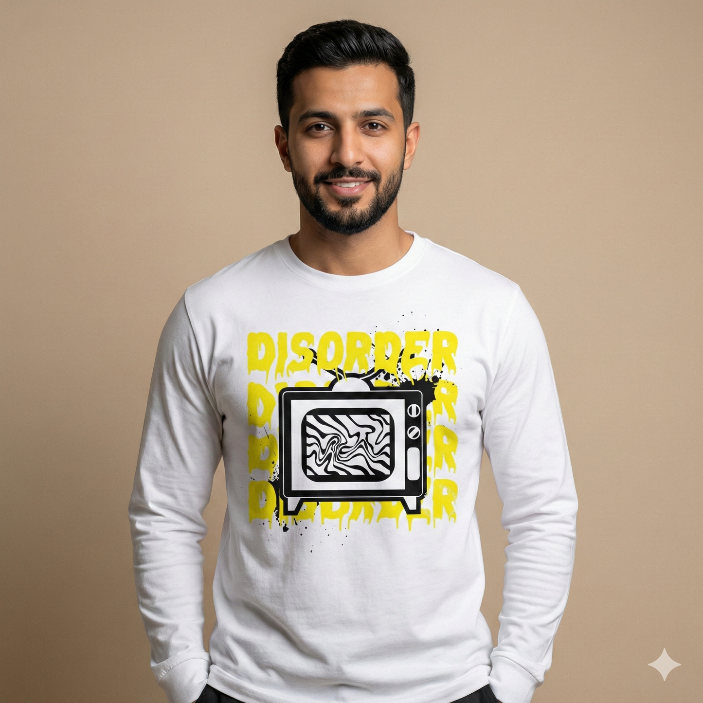 تيشيرت تصميم طبعة تلفاز جرافيك بكتابة