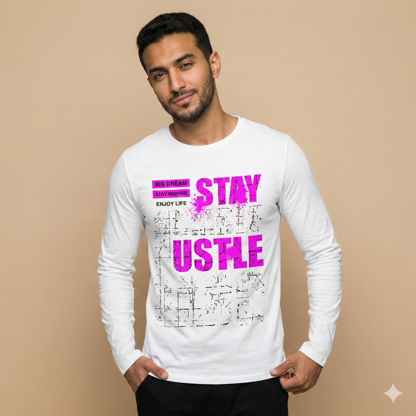 تيشيرت تصميم طباعة جرافيك نقشة Stay Hustle