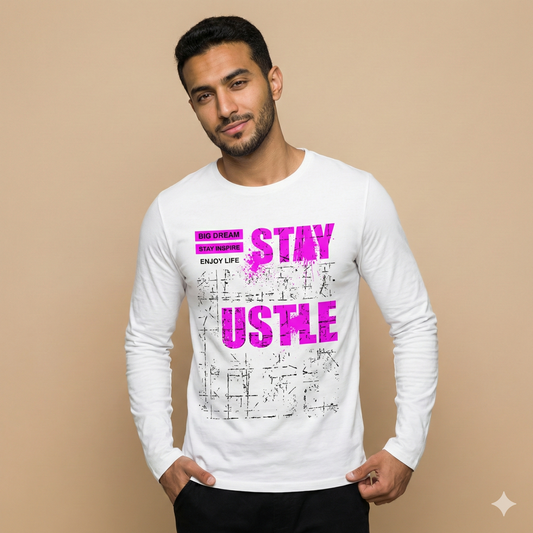 تيشيرت تصميم طباعة جرافيك نقشة Stay Hustle