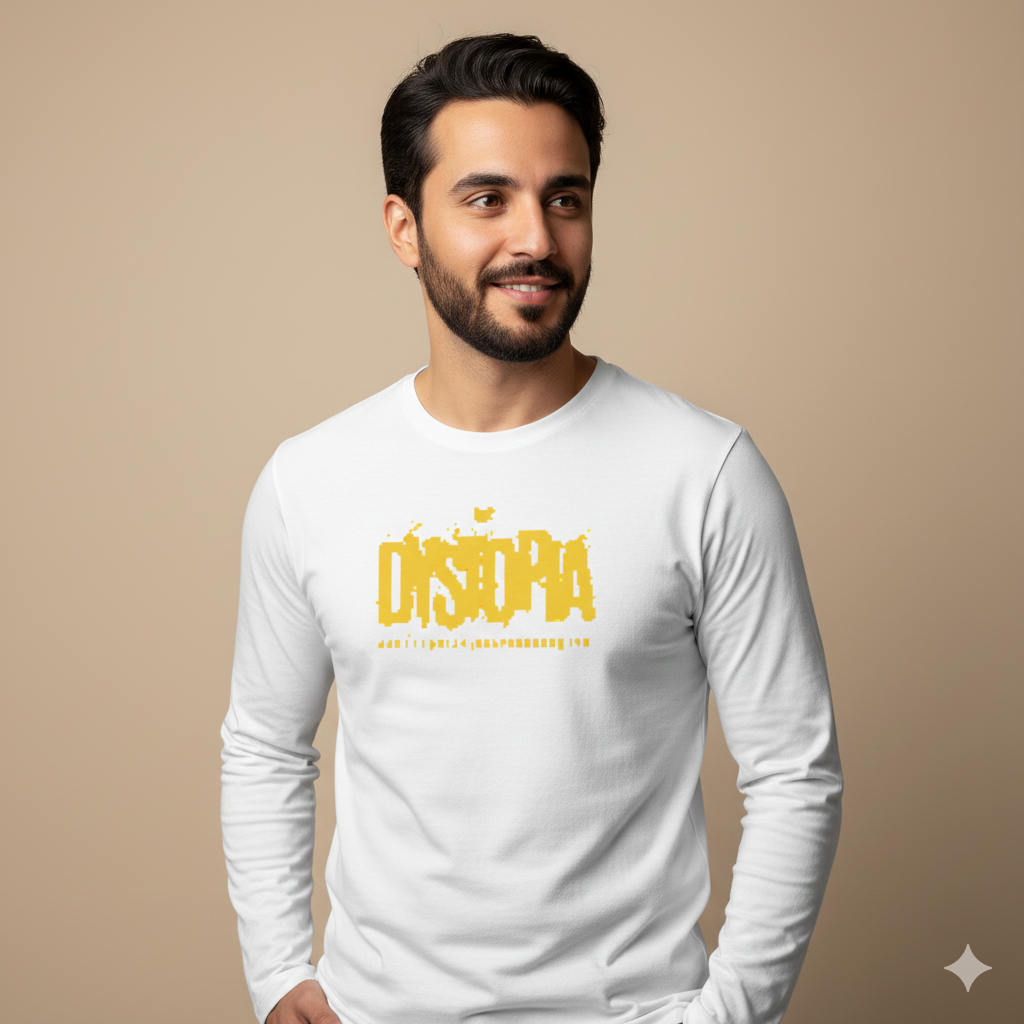 تيشيرت تصميم مطبوع نقشة OSDPA صفراء