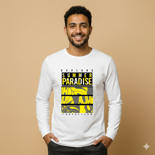 تيشيرت تصميم مطبوع Explore Summer Paradise