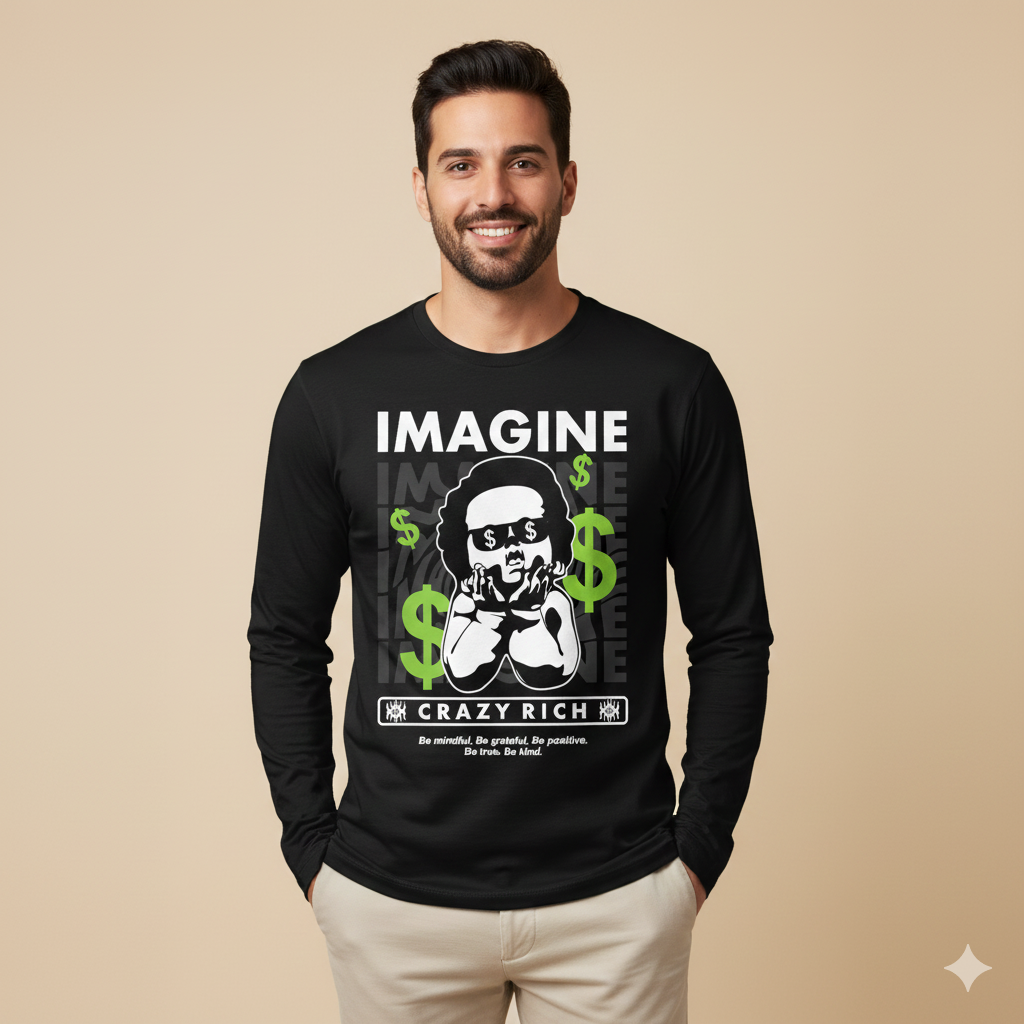 تيشيرت تصميم جرافيك Imagine بطباعة عصرية