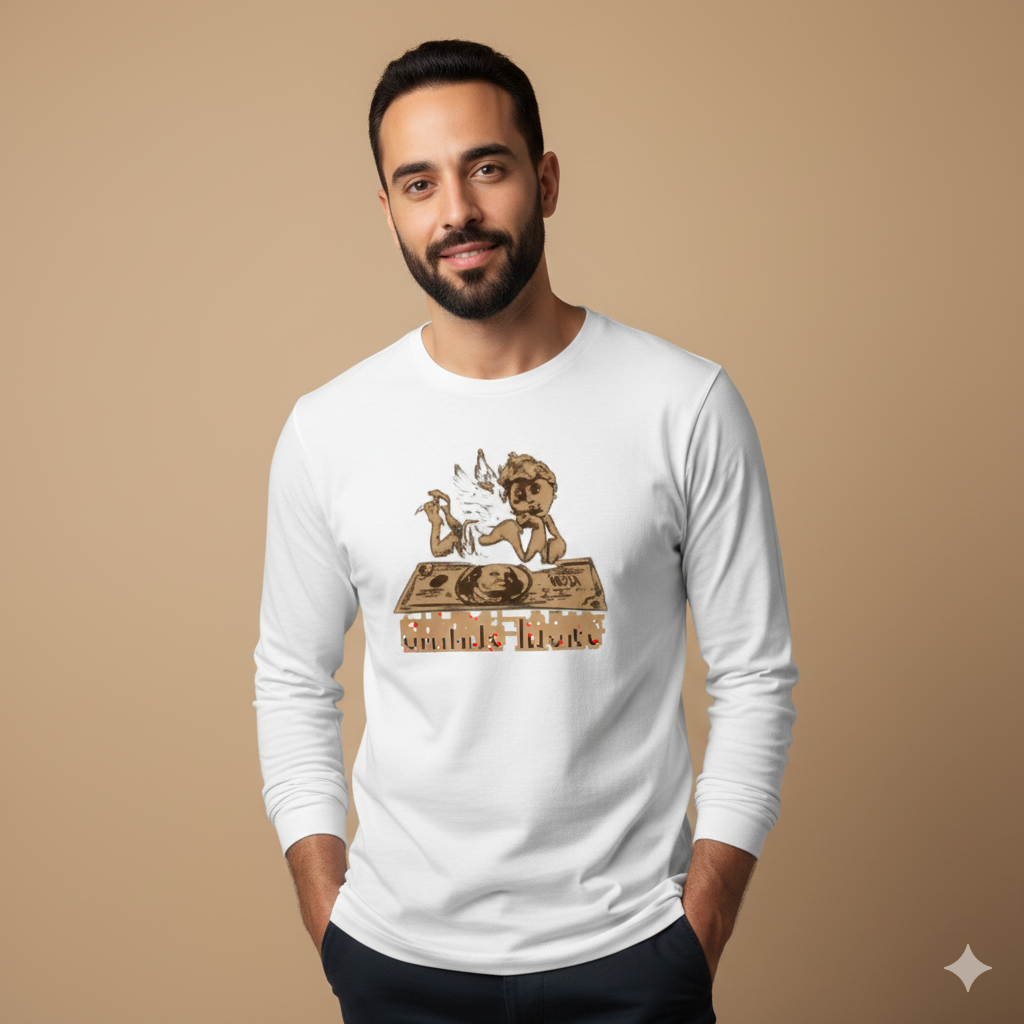 تيشيرت تصميم فني نقشة ملاك ومال