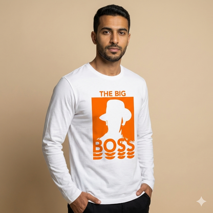 تيشيرت تصميم قطن بنقشة THE BIG BOSS
