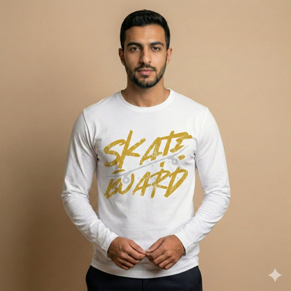 تيشيرت تصميم مطبوع بنقشة Skate وردية