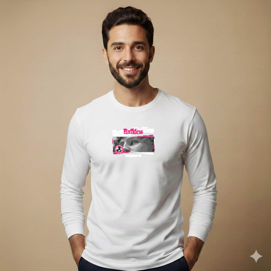 تيشيرت تصميم طبعة فنية بنقشة بورتريه