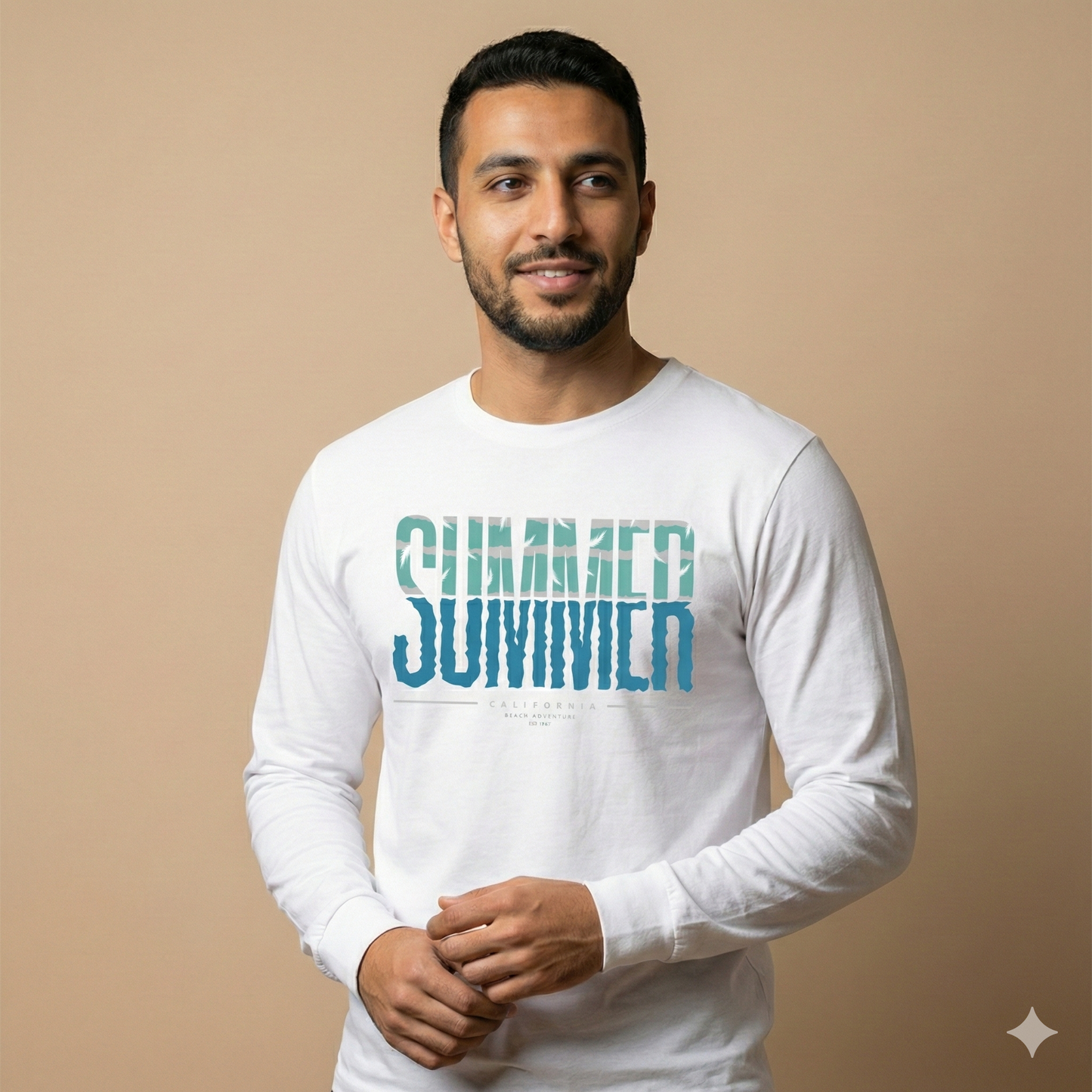 تيشيرت تصميم قطن بنقشة SUMMER
