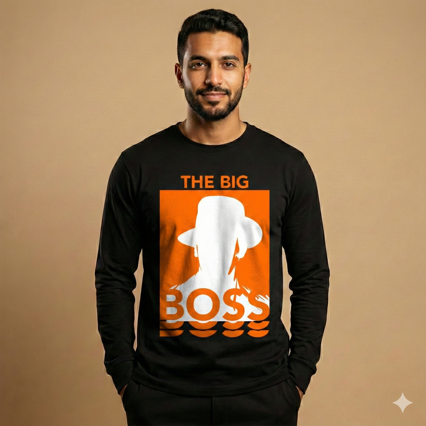 تيشيرت تصميم قطن بنقشة THE BIG BOSS