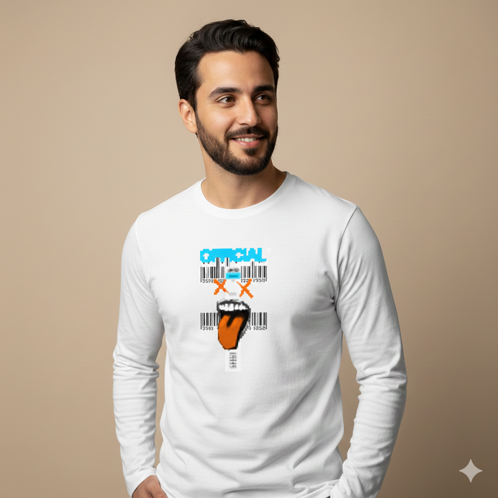 تيشيرت تصميم فني جرافيك باركود بكسل