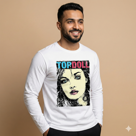 تيشيرت تصميم مطبوع آرت بورتريه TOPDOLL