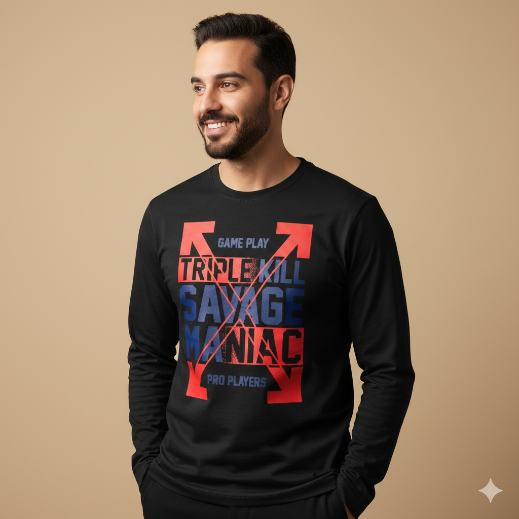 تيشيرت تصميم طبعة جيمينغ تايبوجرافي جريء