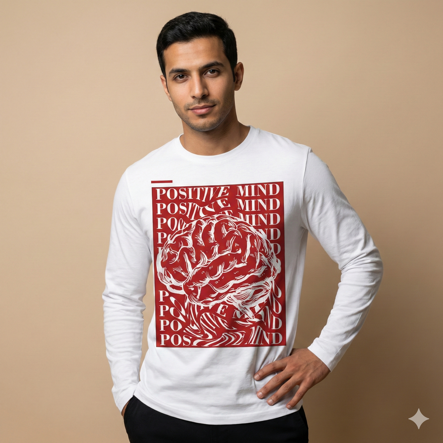 تيشيرت تصميم طبعة Positive Mind جرافيك