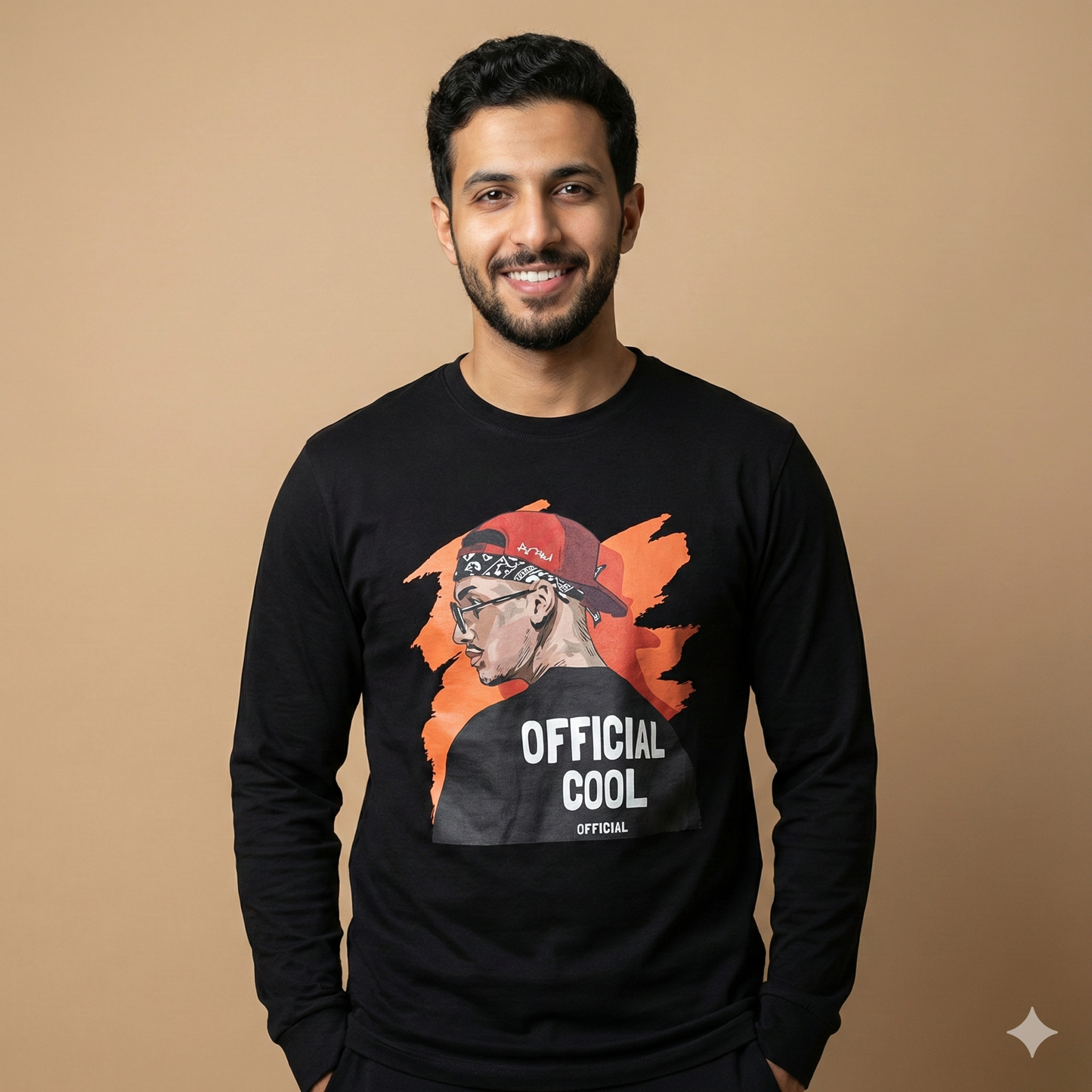 تيشيرت تصميم كاجوال بنقشة OFFICIAL COOL