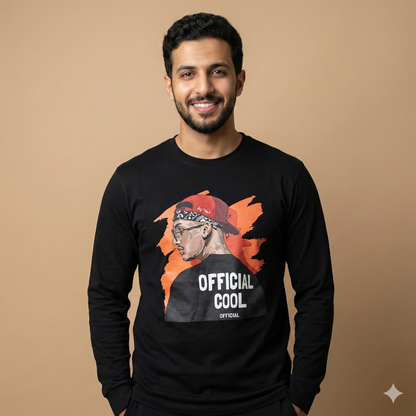 تيشيرت تصميم كاجوال بنقشة OFFICIAL COOL