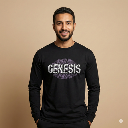 تيشيرت تصميم جرافيك GENESIS بطباعة بنفسجية