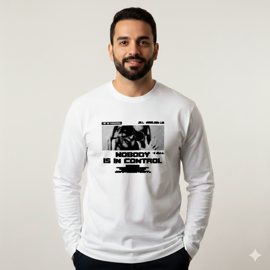 تيشيرت تصميم طباعة جرافيك أبيض وأسود