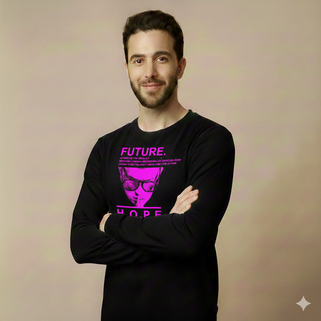 تيشيرت تصميم قطن أبيض بطباعة Future