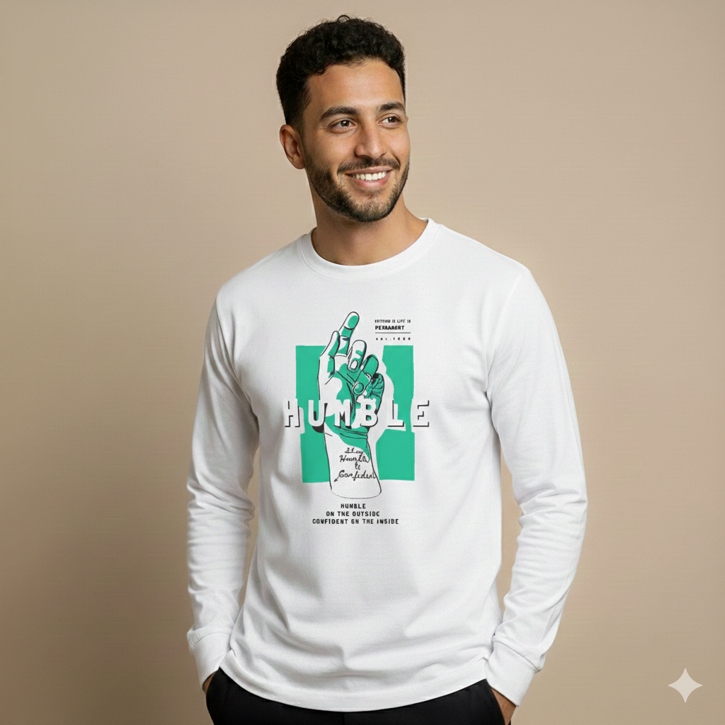 تيشيرت تصميم طباعة جرافيك كلمة HUMBLE