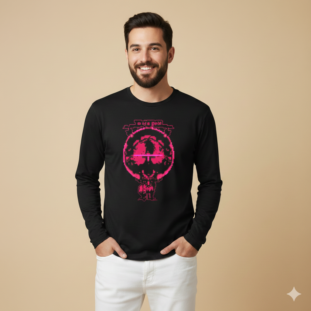 تيشيرت تصميم جرافيك قطني بنقشة وجه