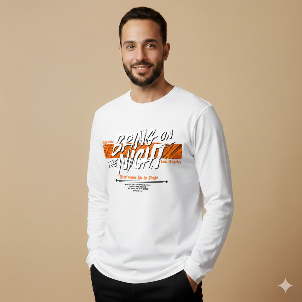 تيشيرت تصميم طباعي عصري بنقشة تايبوجرافي