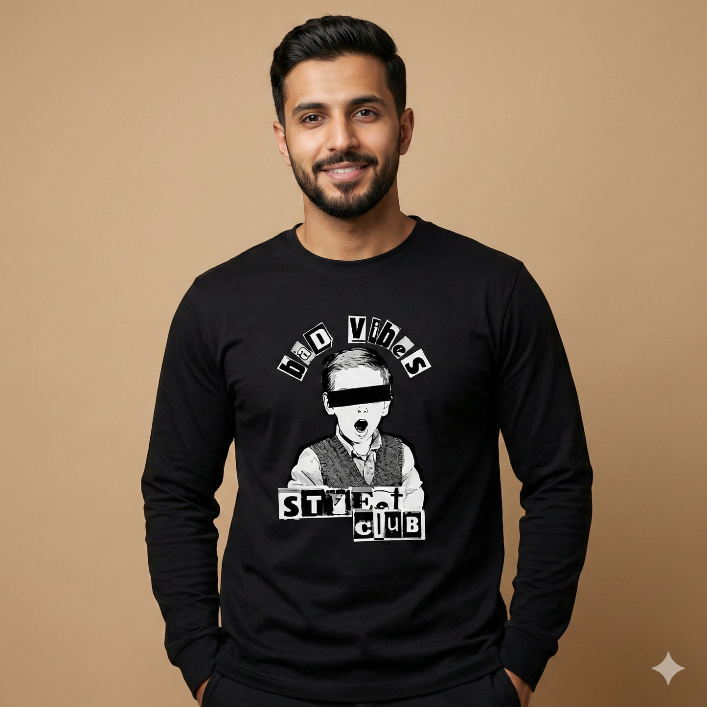 تيشيرت تصميم قرافيك مطبوع نقشة Bad Vibes