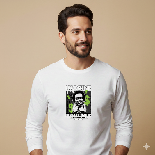 تيشيرت تصميم مطبوع نقشة جرافيك Imagine