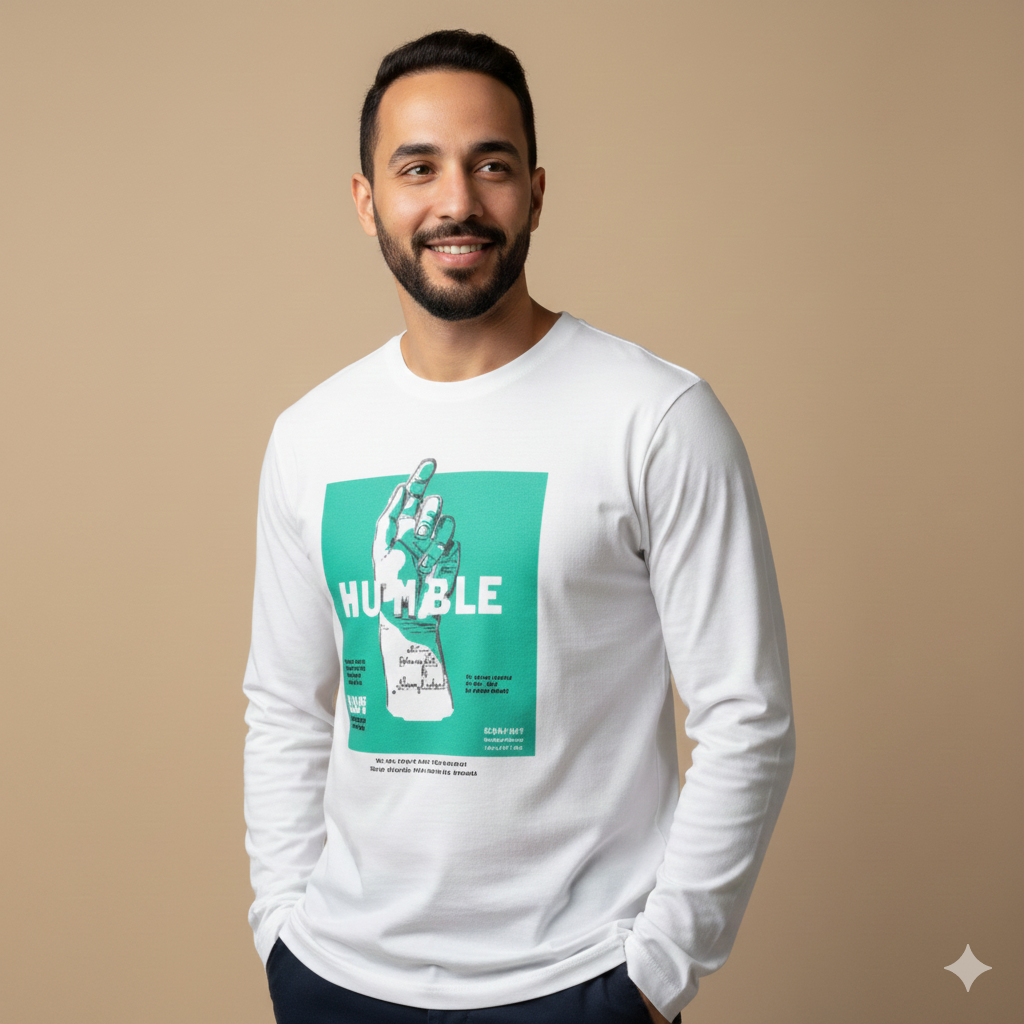 تيشيرت تصميم مطبوع نقشة HUMBLE